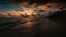 Sunrise sea view with cloudscape and tropical island beach. Punta Cana resort, Dominican Republic