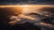 Sunrise seen from the air, dramatic view. Sky, heaven image. Generative AI.