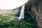 Sunrise on Seljalandfoss waterfall