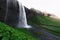 Sunrise on Seljalandfoss waterfall