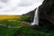 Sunrise on Seljalandfoss waterfall