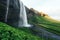 Sunrise on Seljalandfoss waterfall