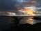 Sunrise in September in Wailua Bay on Kauai Island, Hawaii.