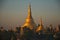 Sunrise at Shwedagon pagoda