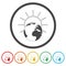 Sunrise sign - Planet Earth logo, Sunrise over Earth icon, 6 Colors Included