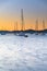 Sunrise and Silhouettes, Boats on the Bay