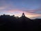 Sunrise Siluet Dome of the Mosque and trees - Landscape