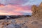 Sunrise skies over Queen Victoria Rock Australia