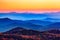 Sunrise Sky over Peaks and Valley Blue Ridge Mountains