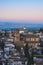 Sunrise skyline view of Albaicin district of Granada from Sacromonte, andalucia, spain