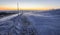 Sunrise in snow covered Jeseniky mountains in Czechia during nice winter with fog and clear sky. Wiew of Czech mountains, trees an