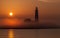 A sunrise at St Mary`s Lighthouse, Whitley Bay