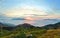 Sunrise summer mountain landscape (Kefalonia, Greece).