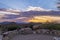 Sunrise with Sun Rays From Hiking Trail In North Scottsdale, Arizona