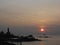 Sunrise, sunset, Cape comorin, Kanyakumari, Tamilnadu