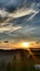 Sunrise on the Tatra Mountains. A distant mountain panorama.