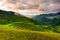 Sunrise on terraced rice paddy in Mu Cang Chai, Yen Bai province, Vietnam.