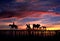 Sunrise and Texas ranch gate