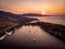 Sunrise in Thasos Aliki Beach gulf