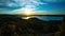 A sunrise timelapse near Okuhamana lake in Hamamatsu Shizuoka high angle wide shot panning