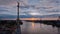 Sunrise timelapse. Panoramic view of Neva river in dawn. Saint Petersburg, Russia