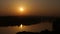 Sunrise Timelapse with Sunlight Reflections on the Danube River in Belgrade Serbia