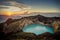 Sunrise on top of the Kelimutu volcano