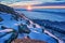 Sunrise from top of the Slavkovsky stit peak in High Tatras