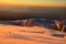 sunrise on the uhuru peak kilimanjaro in tanzania. Glacier on the highest mountain in Africa. Rebmann glacier with snow