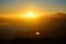 Sunrise in the Ukrainian Carpathian Mountains. Sun Rising over Hoverla Mountain, Highest Point of Ukraine.