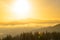 Sunrise in the Ukrainian Carpathian Mountains. Sun Rising over Hoverla Mountain, Highest Point of Ukraine