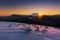 Sunrise in Urkiola mountain with snow