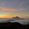 Sunrise view above prau mountain