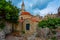 Sunrise view of Agios Spiridion church in Greek town Rhodes