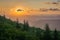 Sunrise view from Bear Rocks Preserve in Dolly Sods Wilderness, Monongahela National Forest, West Virginia