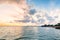 Sunrise view with bench in Esplanade, George Town, Penang, Malaysia