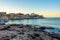 Sunrise view of boats mooring at Gerolimenas, Greece