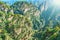 Sunrise view of the colorful cliffs in Zhangjiajie Forest Park.