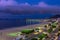 Sunrise view of Copacabana beach and Avenida Atlantica in Rio de Janeiro