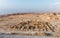 Sunrise view of the excavation of the ruins of the fortress of Masada, built in 25 BC by King Herod on top of one of the rocks of