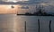 Sunrise View of Mexican Fishing Boats at Puerto Juarez dock / harbor