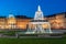 Sunrise view of the new palace in Stuttgart from Schlossplatz, Germany