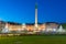 Sunrise view of the new palace in Stuttgart from Schlossplatz, Germany