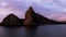 Sunrise view of pinnacle rock at isla bartolome in the galapagos