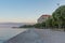 Sunrise view of Riva promenade in the historical part of Croatian city Zadar