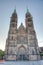Sunrise view of Saint Lorenz cathedral in Nurnberg, Germany