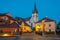 Sunrise view of Saint Mary cathedral in Romanian town Sibiu