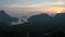 Sunrise view at Samed Nang Chee viewpoint, Phang Nga Thailand nature landscape