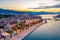 Sunrise view of seaside of Croatian town Trogir