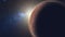 Sunrise view from space: Mars Red Planet